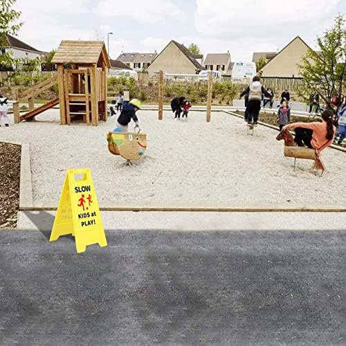 Spori znak za djecu u igri, djeca u igri sigurnosni znakovi sa dvostranim tekstom i grafikom za ulične četvrti škole parkirajte trotoar prilaz