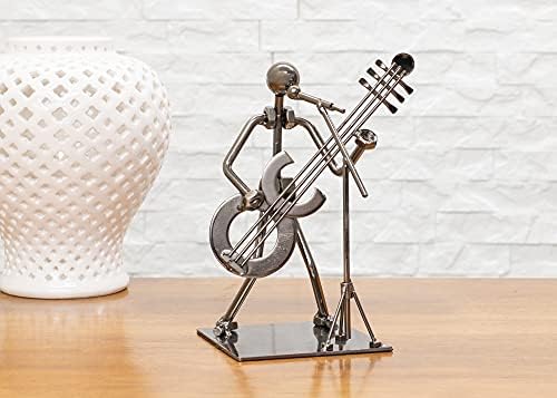Broadway poklon pjevačica gitarista Srebrni ton 6 inčni stol metalni ukrasni muzičar stolni figuric