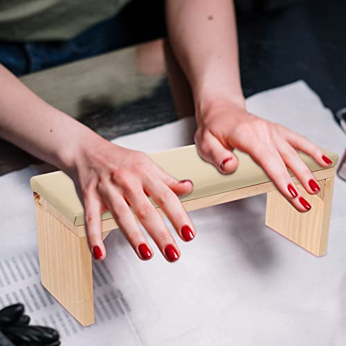 Beaupretty jastuk za naslon za ruke za nokte PU kožna manikura ručni jastuk Nail Art stalak drveni alati za manikuru za naslon za ruke za tehničare za nokte koristite boju drveta