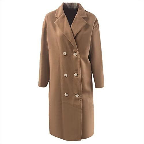 Ženska osnovna esencijalna esencijalna midina vunena mješavina grašak 2022 Blazer jakne za žene zimski kaput