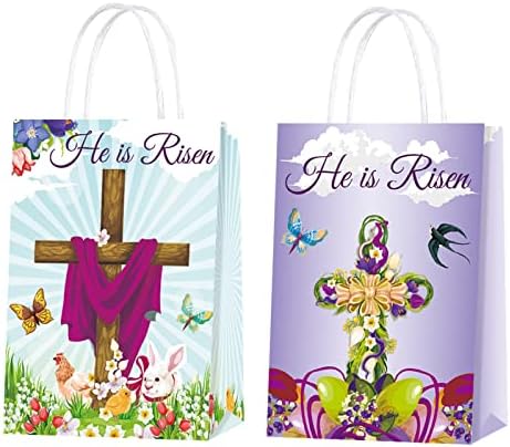 Habdjilty 16pcs Happy Uskrs Bazeone torbe Greagen tretiraju torbe s ručkama za uskrsnu oprugu Isusovo prazničnoj strani opremu