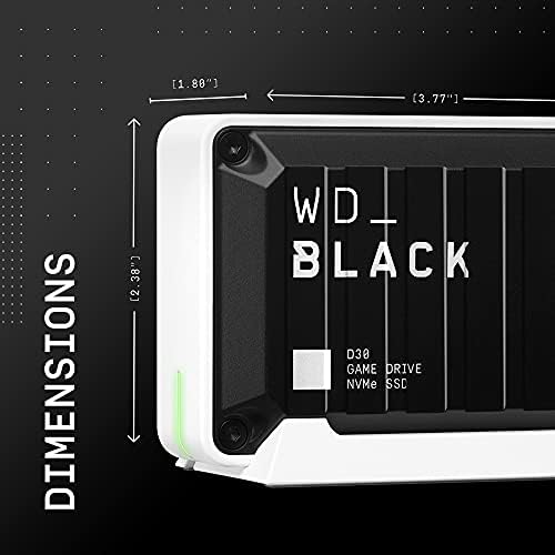 WD_BLACK 2TB D30 Igra SSD - Prijenosni vanjski pogon, kompatibilan sa Xbox i PC, do 900MB / S - WDBAMF0020BBW-WESN