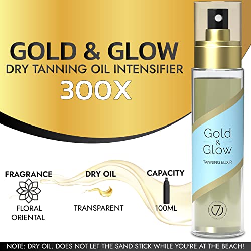 7 Suns Cosmetics štavljenje Accelerator Gold & amp; Glow suho ulje za Unutarnji - Vanjski štavljenje - 300x - 3.4 Florida. oz./ 100 ml