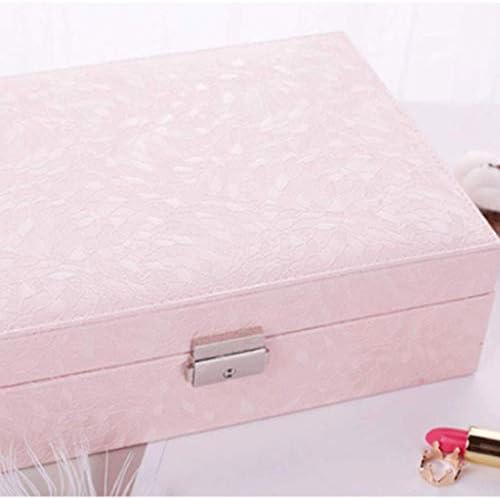 UxZDX kutija za nakit, nakit Organizator i skladištenje sa ogledalom i pladanjom - ružičastom