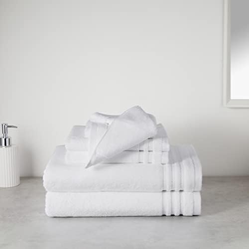 Basics Pamučni ručnik za kupanje, izrađen sa 30% recikliranim pamučnim sadržajem - 6-komada, bijelo