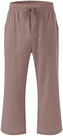 LCEPCY Loot Fit Capris Žene udobne pamučne pamučne pantalone za prozračne pakete Elastične struke Lounge pantalone