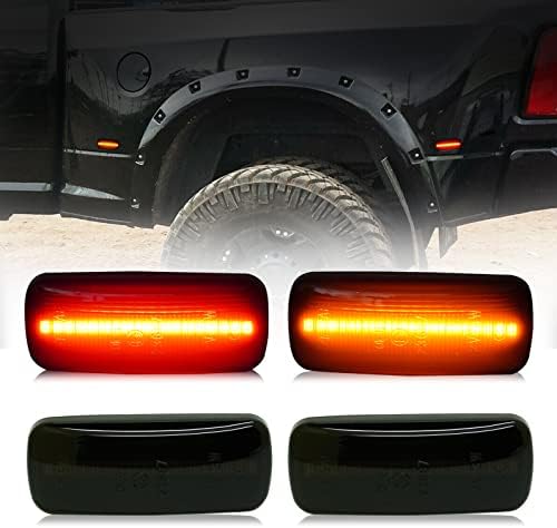 D-Lumina LED bočna svjetla za markere Montaža Amber Red Crvena kompatibilna sa 2010-2017 Dodge Ram