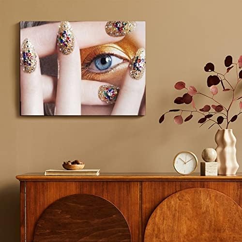 Ljepota i Nail Art Posteri Zlatni Salon šminke i noktiju Posteri slika na platnu posteri i grafike zidne umjetničke