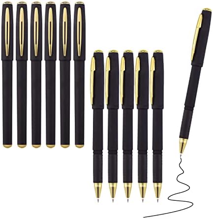 Comix Gel olovke, crno mastilo 0,7 mm Gel olovke sa srednjim tačkama, 12 tačaka, glatko pisanje