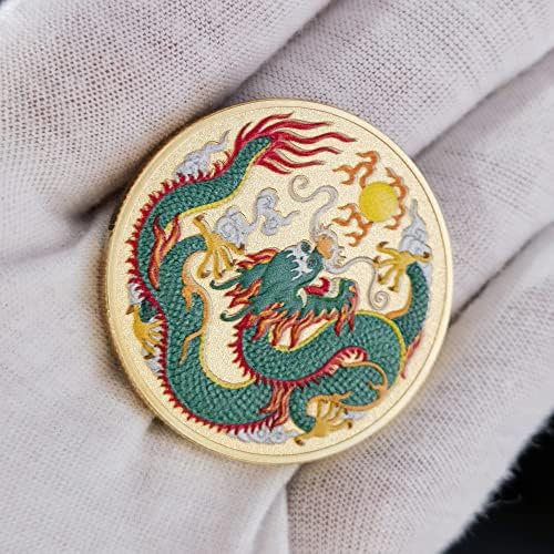 Jarke Zlatan Lucky Coin sa kineskim Loong dizajn, 1.57 inča promjera, lutrija ulaznica Scratcher