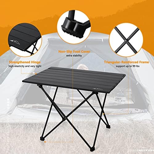 Stol za plažu DrQuark, prenosivi roll up u kampovanju bočni stol sa torbom za nošenje, ultralight aluminijski