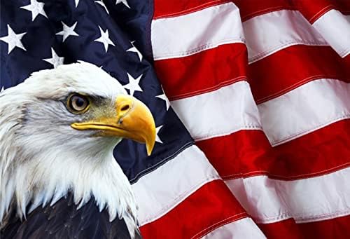 Yeele 8x6ft Patriotska pozadina američke zastave za 4. jul Dan nezavisnosti Sretan Dan veterana fotografija pozadina orla zvijezda i pruga zastava SAD-a zastava Dana sjećanja