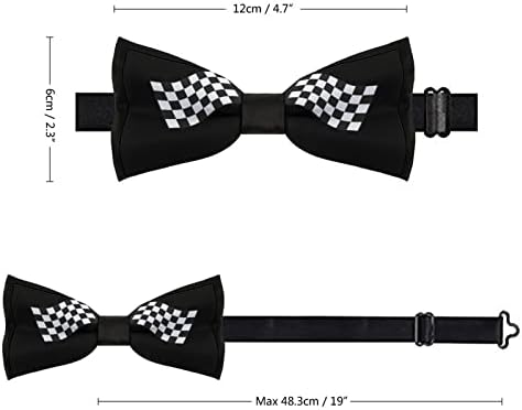 Weedkeycat Checkered Racing zastava smiješne kravate Pred-vezane formalne veze za pramce Podesiva bowtie ispisane za muškarce