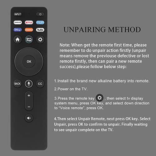 XRT260 Voice Daljinski upravljač za Vizio TV, zamjenski glasovni daljinski upravljač XRT260 kompatibilan sa vizio 4K HDR Smart TV 2021 V-serija i M-serije P-serija i OLED-series Remote