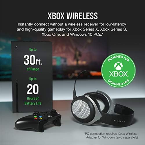 Corsair Hs75 XB bežične slušalice za igranje-20 sati trajanja baterije sa Xbox serijom X / S,