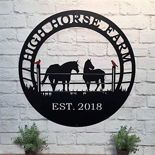 Godblesgnign Bird Horse Ranch Metal znak, personalizirani znak, zidni dekor za kućnu kuhinju Kafe Barthna