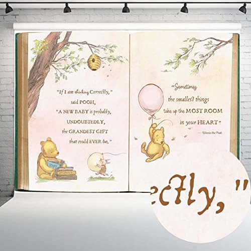 Vintage Pooh medvjed Baby tuš pozadina za djevojčice Retro gigant knjiga proljeće Drvo klasična