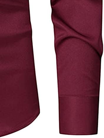 DGHM-Jlmy Muškarci Dugi rukav modna tanka košulja s pune boje Poslovna elastična haljina košulja Square