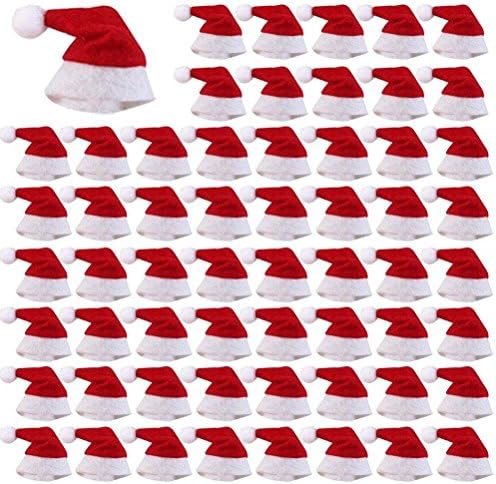 60 Kom Mini Božić Lizalica Šešir Mini Božić Santa Claus Kape Božić Lizalica Bombona Šešir Potrepštine