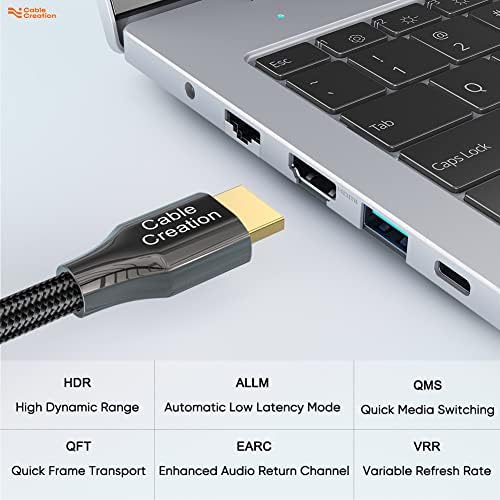 Paket - 2 predmeta: CBlecreation HDCP HDMI kabl 3ft 8k 60Hz + cablecreation 5-in-1 USB-C Dock