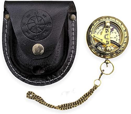 Starinski kompas nautički mesingani sunčani kompatibilni sat Sat Maritime Vintage Pocket Push dugme Navigacijski