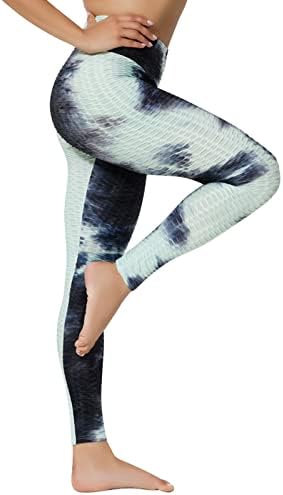 Kravata boja za žene za žene Butt Lift Control yoga hlače Visoka struka Sportska teretana vježba mjehurići teksturirane tajice