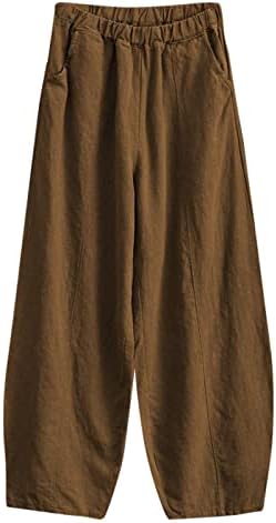 Ethia pantalone za žene plus veličine Radni casual sa džepovima džep džep elastični pantalone za prozračnost