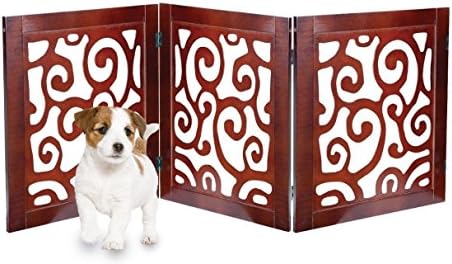 Sigurnosna vrata za kućne ljubimce za pse – Samostojeća i sklopiva-dekorativna klizna drvena ograda-stepenice i vrata