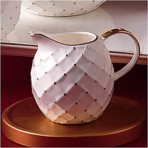 Bienka krema za keramičku keramiku s ručkom kava mlijeko bacač / posluživač bacač / sos bacač / meda Jug Sugar i kremena pogodna za kućnu vrčeve kremastom (boja: velik