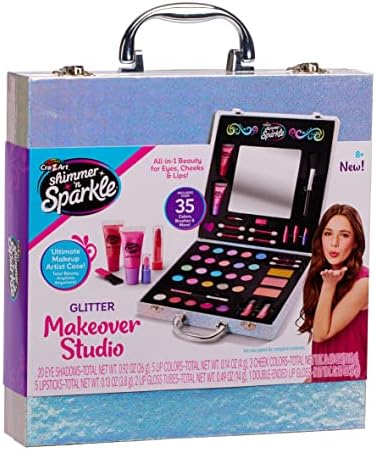 Shimmer ' n Sparkle Glitter Makeover Studio Beauty Kit – sve-u-jednom ljepota za oči, obraze i usne za uzrast