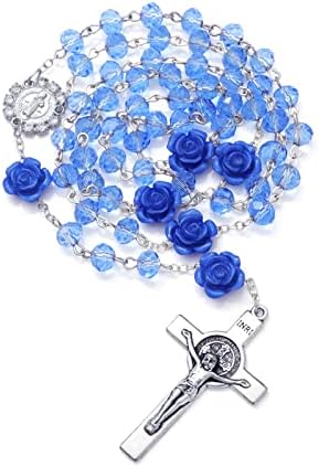 Brojanica perle Katolička za žene dragi kamen brojanica perle ogrlica sa Raspelom krst Kristal biser