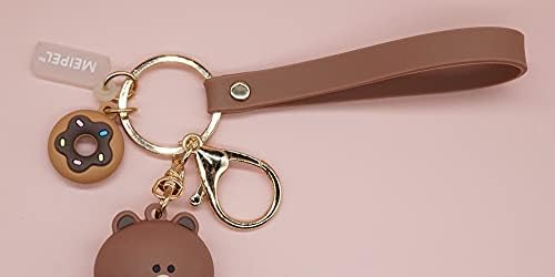 Meipel slatki Kawaii privjesak za ključeve braon medvjeda dodatna oprema crtani Anime Cony Sally privjesak za ključeve ruksak šarm poklon za žene i muškarce