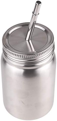Aislor Mason Jar šalice sa poklopcima i slamke staromodni tegle za piće srebro srebro 700ml