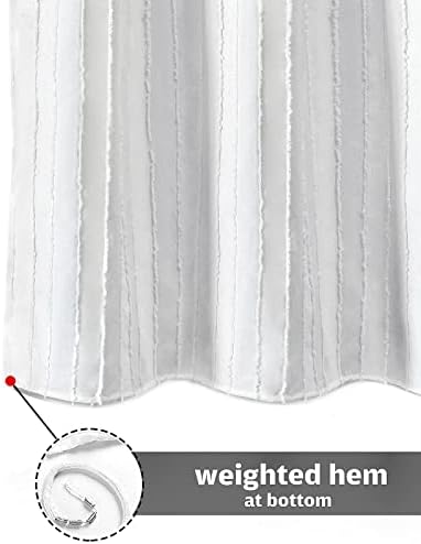 Tuš sa zavjesama bijeli prugasti tuš za tuširanje Shabby Chic Chenille Tufted, minimalistički slatki vodootporni