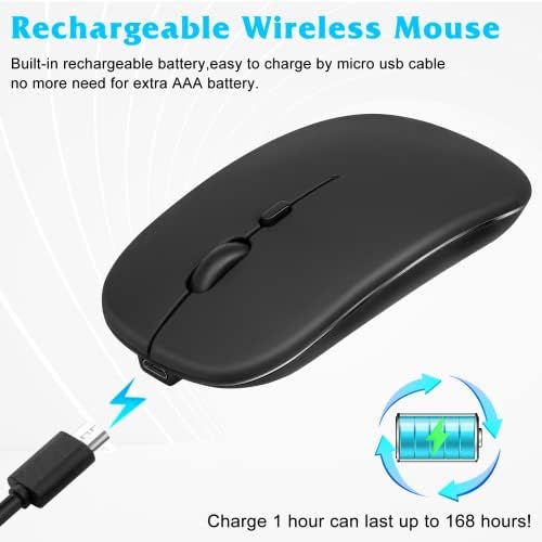 UrbanX Bluetooth punjivi miš za Dell Inspiron 15 3000 Laptop Bluetooth bežični miš dizajniran za Laptop / PC / Mac / iPad pro / računar/Tablet / Android Ponoćna Crna