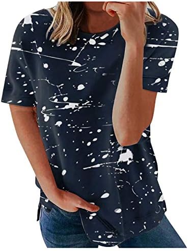 Yubnlvae majice sa dugim rukavima za ženske bluze opušteni prozračni ljetni trendi Casual labavi kvadratni vrat sa štampom