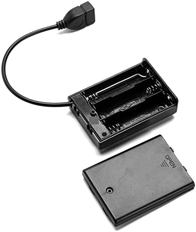 3 AA držač baterije, 3 AA držač kutije za baterije 4.5-5V sa poklopcem i prekidačem za uključivanje/isključivanje, sa USB kablom