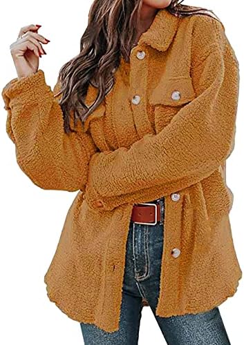 Ženska jesen zimska plus fleece topli kaput casual dugih rukava tanka fit jakna na vrhu klasične remenice Chunky gumb prema dolje