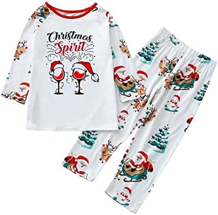 XBKPLO božićni pidžami seto vrat na vratu PJS set pantshome božićno podudaranje pidžama porodica novorođena zimska odjeća
