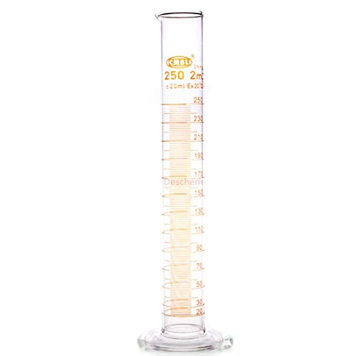 Deschem 250ml stakleni cilindar za mjerenje sa izljevske usta i mature Lab Glassware