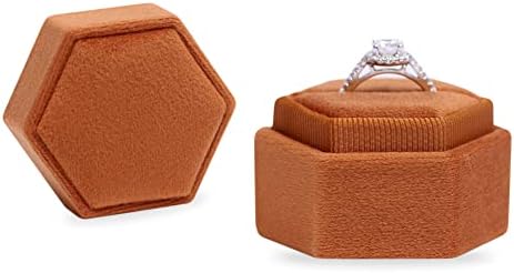 Blutete Hexagon Velvet nakit Jednokratni prsten za prstena za angažovanje vjenčanih kutija zadrška kutiju