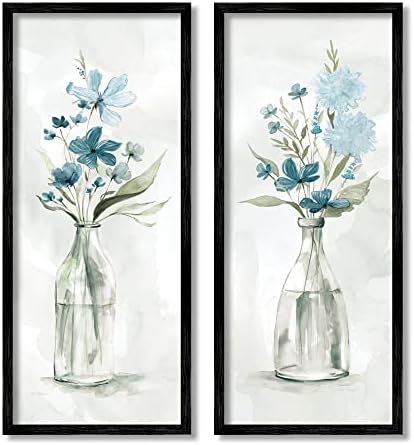 Stupell Industries elegantne Indigo tegle za cvijeće jorgovana meka lagana akvarel, dizajn Carol