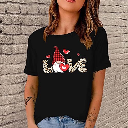 Valentine Shirts for Women Plaid Gnomes Love Hearts T Shirt Cute Gnome Heart Graphic Tee shirt shirt shirt