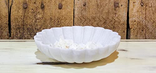 Ručno izrađeni mramorni ukrasni zdjela Ripple Mramorna posuda Bijela mramora cvijeća ukrasna