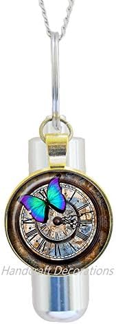 RukovanjeDecoracija Steampunk Nakit Steampunk kremacija urna ogrlica sa špenutim urn Steampunk Clock kremacija urn ogrlica Steampunk sat nakita za muškarce za njen.f058