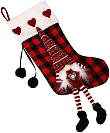 Veemoon 3 kom lutka plišane čarape pokloni Kućni zatvoreni djeca crvena torba Firepalce Gnome Božićni odmor sa ukrasima privjesak kamin ukrasi za bradu Diy dekor poklon torbica čarape