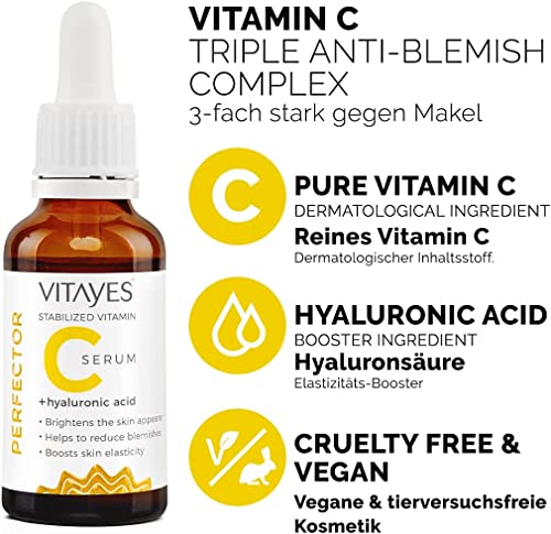 Perfecter vitamin C Serum za lice, Serum protiv starenja sa hijaluronskom kiselinom. Kože Hydrating
