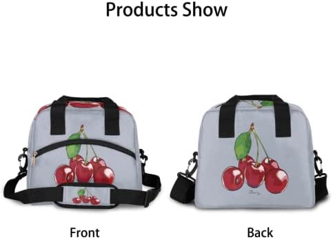 Cherries Fruits izolovana torba za ručak za žene / muškarce kutija za ručak sa podesivom & amp;