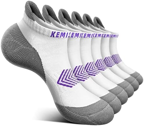 Bullint Socks for Women 6pairs, ženski atletički trčanje čarape za gležnjeve bez izložbe sa punim jastukom