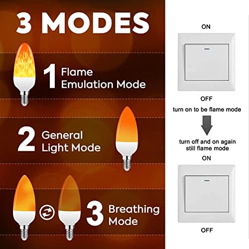 LEDERA plamena sijalica, 3 načina LED plamena sijalica vatrena sijalica E12 LED sijalica sa efektom plamena,